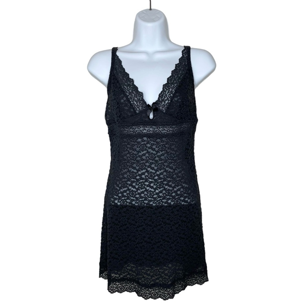 Victoria’s Secret Sexy Little Thing Full Lace Slip Lingerie Dress Black Large